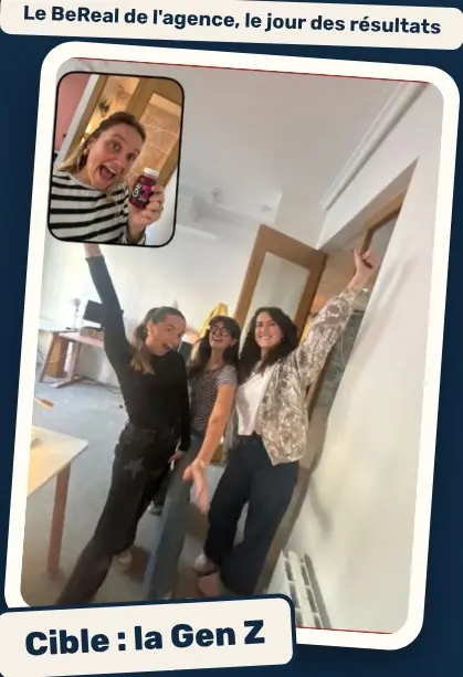 Le BeReal de l'agence Gangstères le jour des résultats de la pub Innocent, qui vise la Gen Z